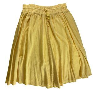 J Crew Yellow Skirt Lightweight Boho 100% Cotton Summer Classic Cute Hippie XL
